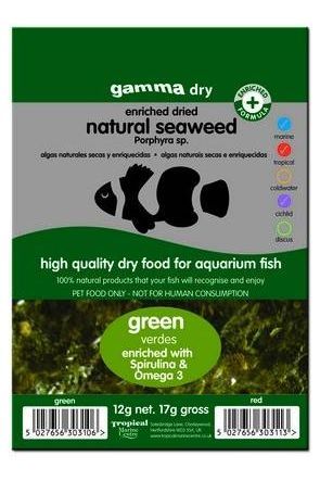 Gamma Dried Natural Seaweed (Green) 12g